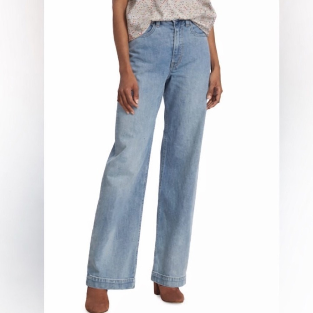 The Great Seaside Wide Leg Cotton Hemp Jeans Size 30 NO BELT